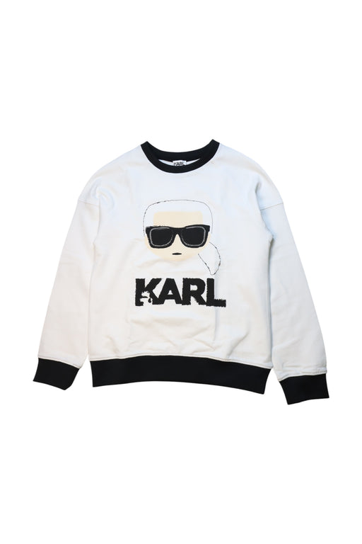 A White Crewneck Sweatshirts from Karl Lagerfeld in size 10Y for neutral. (Front View)