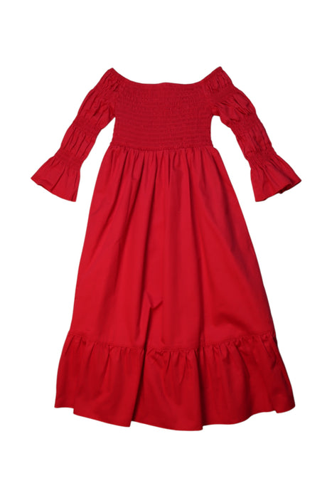 A Red Long Sleeve Dresses from Sisland in size 12-18M for girl. (Back View)