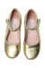 A Gold Flats from Jacadi in size 6T for girl. (Front View)