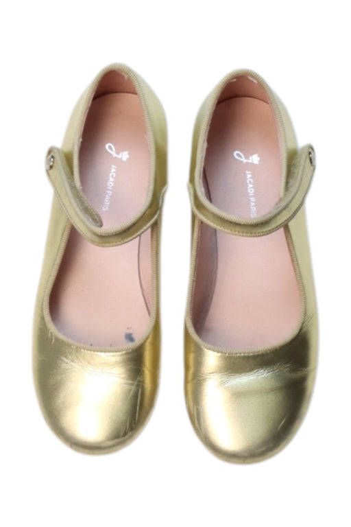 A Gold Flats from Jacadi in size 6T for girl. (Front View)