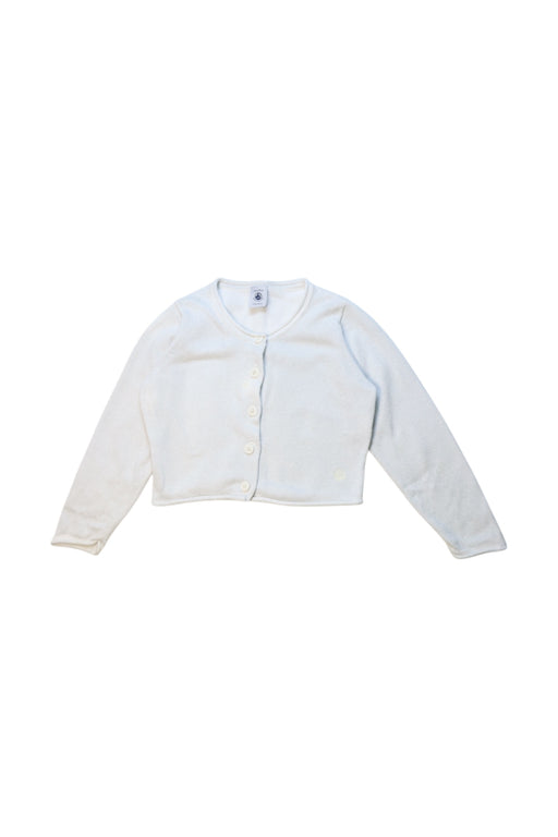 A White Cardigans from Petit Bateau in size 3T for girl. (Front View)