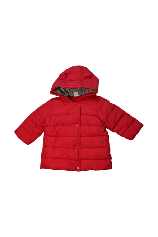 A Red Puffer/Quilted Coats & Outerwear from Petit Bateau in size 12-18M for neutral. (Front View)