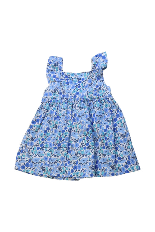 A Blue Sleeveless Dresses from Jacadi in size 6-12M for girl. (Front View)