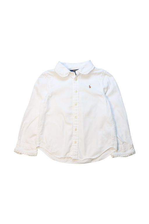 A White Long Sleeve Shirts from Polo Ralph Lauren in size 4T for neutral. (Front View)