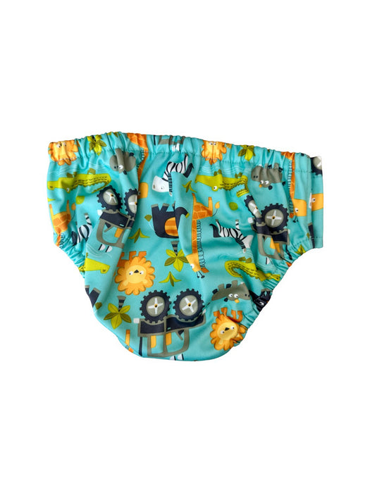 A Blue Swim Diapers from Charlie Banana in size 3T for neutral. (Back View)