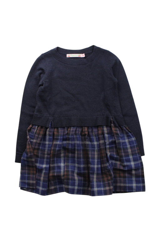 A Blue Sweater Dresses from Bonpoint in size 4T for girl. (Front View)