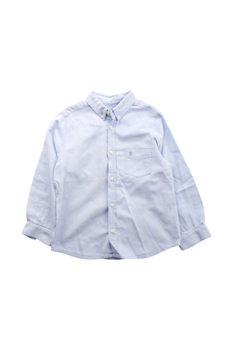 A Blue Long Sleeve Shirts from Bonpoint in size 4T for neutral. (Front View)
