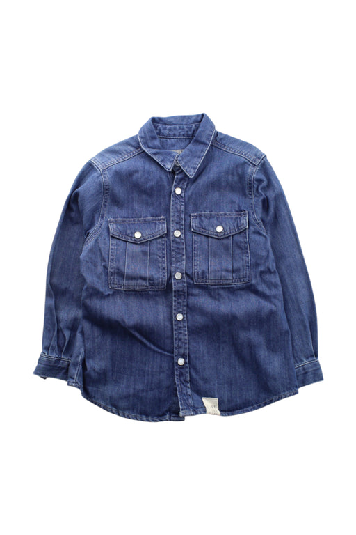 A Blue Long Sleeve Shirts from Bonpoint in size 4T for neutral. (Front View)