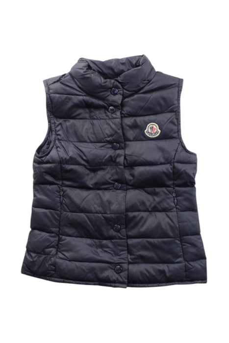 A Navy Outerwear Vests from Moncler in size 4T for neutral. (Front View)