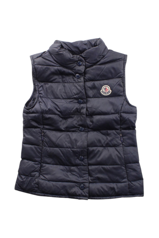 A Navy Outerwear Vests from Moncler in size 4T for neutral. (Front View)