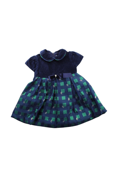 A Navy Short Sleeve Dresses from Chickeeduck in size 6-12M for girl. (Front View)