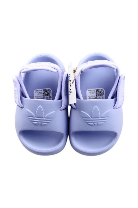 A Purple Sandals from Adidas in size 12-18M for neutral. (Back View)