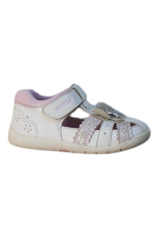 A White Sandals from Dr. Kong in size 3T for girl. (Front View)