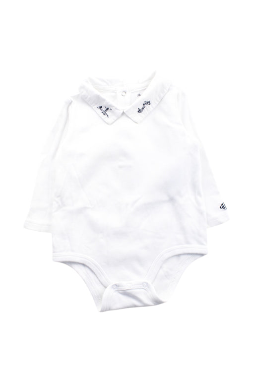 A White Long Sleeve Bodysuits from Ralph Lauren in size 3-6M for neutral. (Front View)