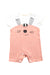A White Short Sleeve Rompers from Momonittu in size 0-3M for neutral. (Front View)