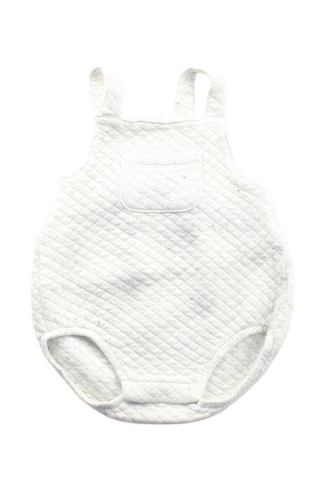 A White Sleeveless Rompers from Seed in size 0-3M for neutral. (Front View)