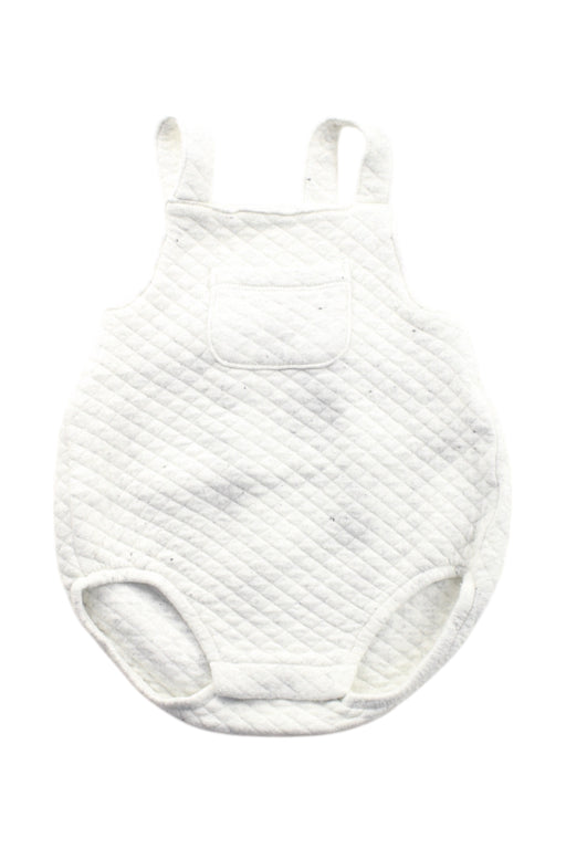 A White Sleeveless Rompers from Seed in size 0-3M for neutral. (Front View)
