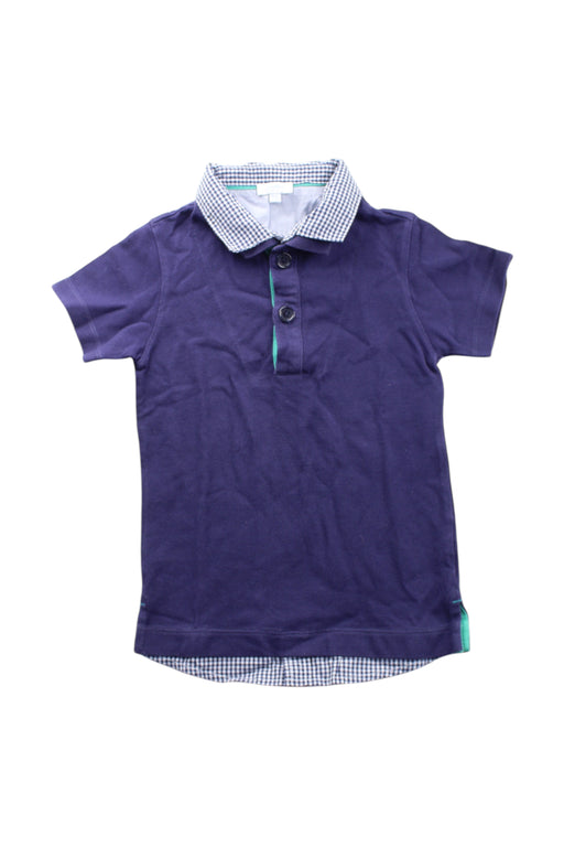 A Navy Short Sleeve Polos from Jacadi in size 6T for boy. (Front View)