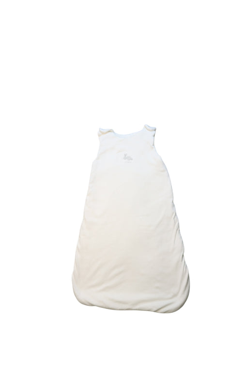 A White Sleepsacs from Petit Bateau in size 3-6M for neutral. (Front View)