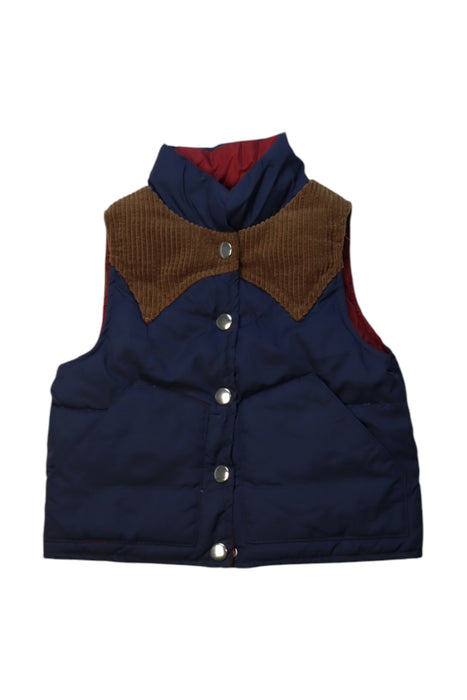 A Blue Outerwear Vests from Maison Me in size 2T for neutral. (Front View)