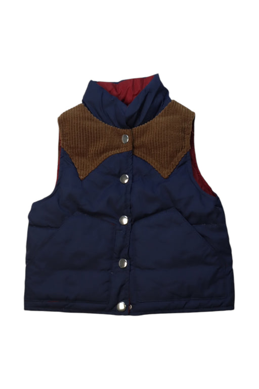 A Blue Outerwear Vests from Maison Me in size 2T for neutral. (Front View)
