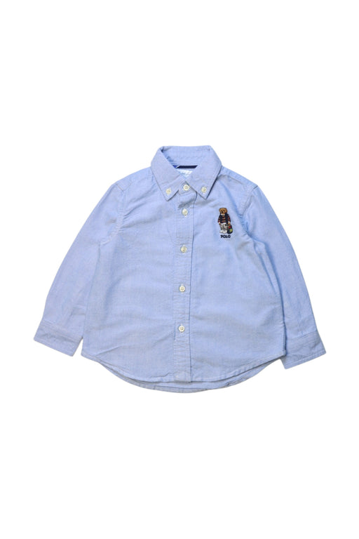 A Blue Long Sleeve Shirts from Ralph Lauren in size 12-18M for boy. (Front View)
