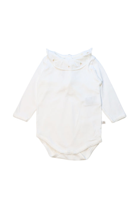 A White Long Sleeve Bodysuits from Bonpoint in size 3-6M for neutral. (Front View)