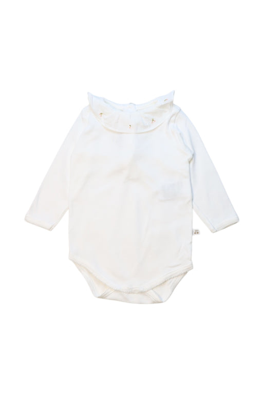 A White Long Sleeve Bodysuits from Bonpoint in size 3-6M for neutral. (Front View)