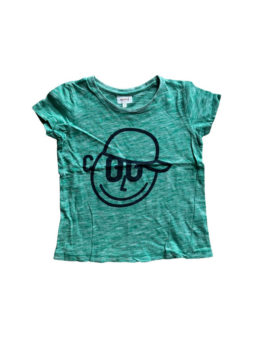 A Green Short Sleeve T Shirts from Seed in size 4T for boy. (Front View)
