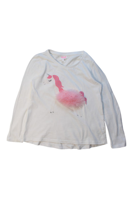 A White Long Sleeve Tops from Seed in size 7Y for girl. (Front View)