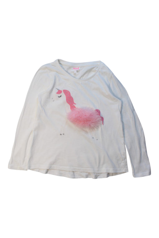 A White Long Sleeve Tops from Seed in size 7Y for girl. (Front View)