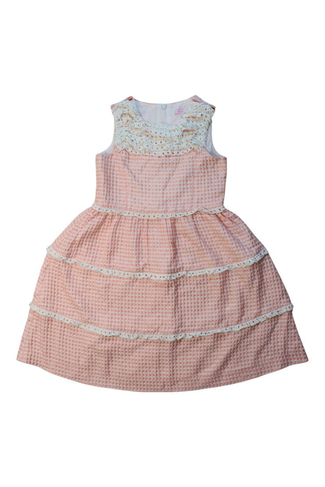 A Pink Sleeveless Dresses from Nicholas & Bears in size 6T for girl. (Front View)