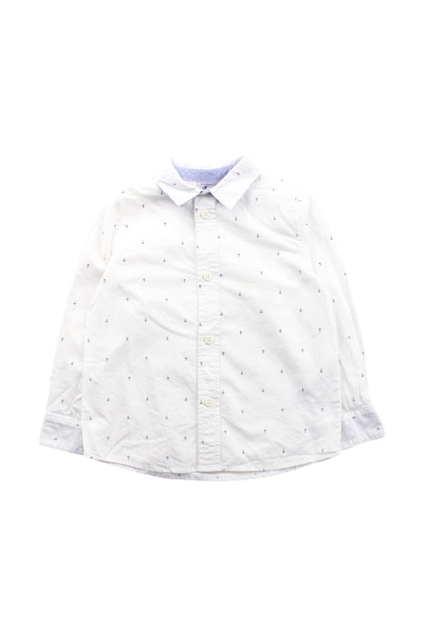 A White Long Sleeve Shirts from Petit Bateau in size 4T for neutral. (Front View)