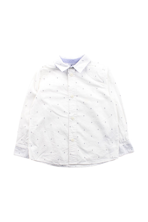 A White Long Sleeve Shirts from Petit Bateau in size 4T for neutral. (Front View)