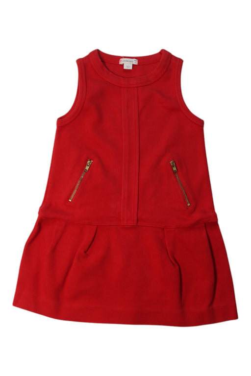 A Red Sleeveless Dresses from Crewcuts in size 4T for girl. (Front View)