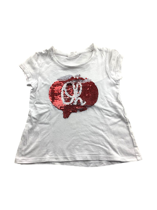 A White Short Sleeve T Shirts from Seed in size 4T for girl. (Front View)