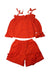 A Red Shorts Sets from MSGM in size 6T for girl. (Front View)