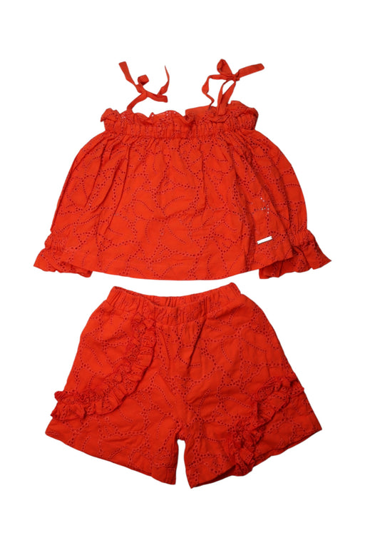 A Red Shorts Sets from MSGM in size 6T for girl. (Front View)