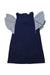A Navy Sleeveless Dresses from Crewcuts in size 5T for girl. (Front View)