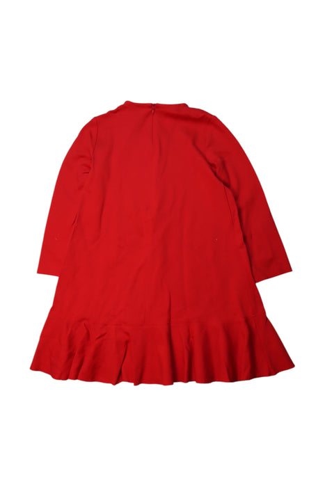 A Red Long Sleeve Dresses from Il Gufo in size 6T for girl. (Back View)
