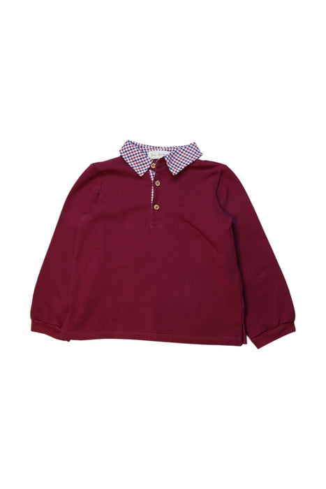 A Burgundy Long Sleeve Polos from Fina Ejerique in size 5T for boy. (Front View)
