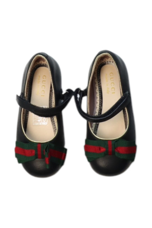 A Black Dress Shoes from Gucci in size 12-18M for girl. (Front View)