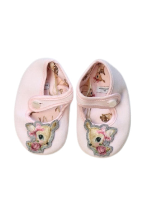 A Pink Booties from Monnalisa in size 12-18M for girl. (Front View)