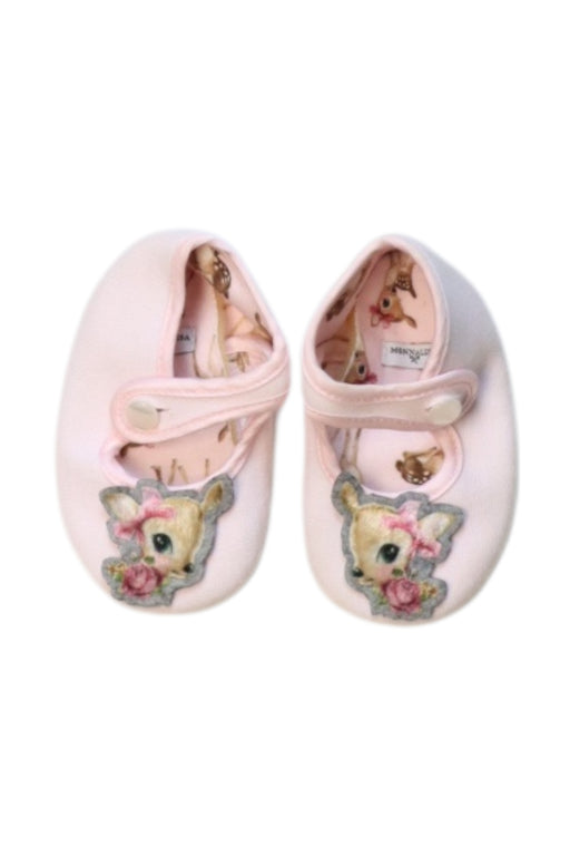 A Pink Booties from Monnalisa in size 12-18M for girl. (Front View)