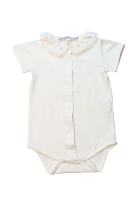 A Ivory Short Sleeve Bodysuits from Tartine et Chocolat in size 12-18M for neutral. (Front View)