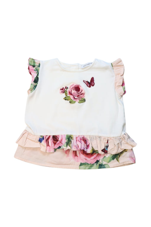 A Ivory Sleeveless Tops from Dolce & Gabbana in size 12-18M for girl. (Front View)