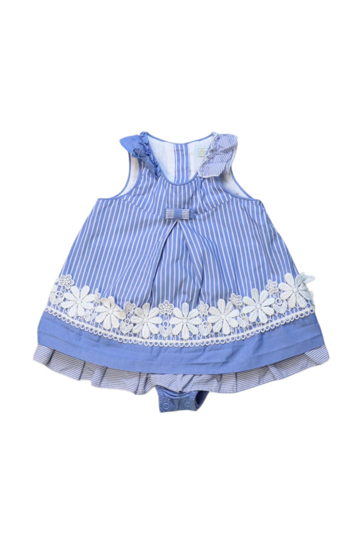A Blue Sleeveless Rompers from Nicholas & Bears in size 0-3M for girl. (Front View)