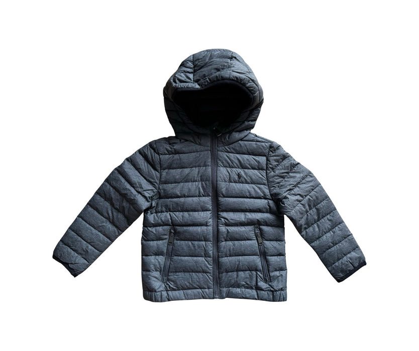 A Grey Puffer/Quilted Jackets from Polo Ralph Lauren in size 4T for boy. (Front View)