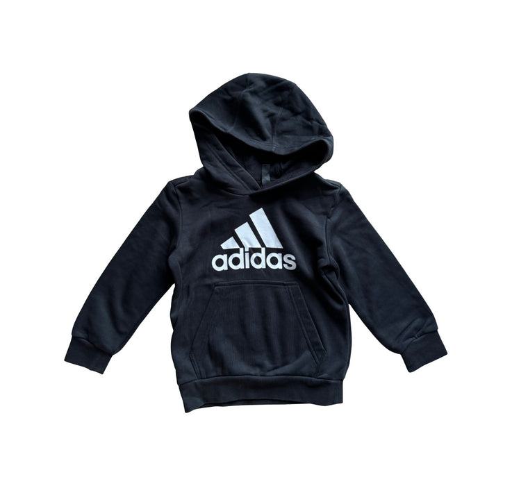 A Black Hooded Sweatshirts from Adidas in size 5T for boy. (Front View)
