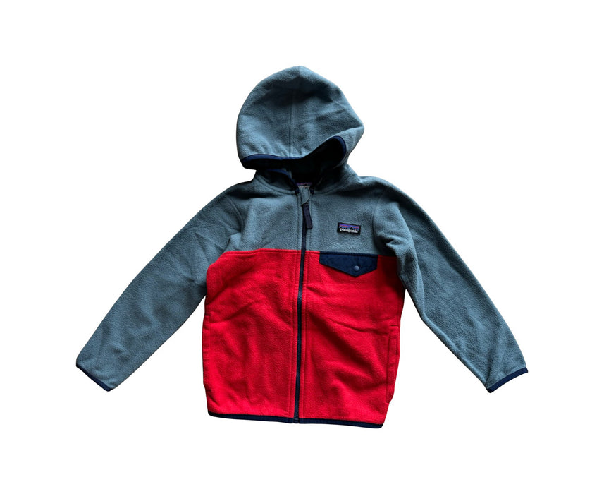 A Red Hooded Sweatshirts from Patagonia in size 4T for boy. (Front View)